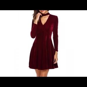 velvet red dress